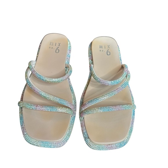Mix No. 6 Pastel Rhinestone Slide Sandals - Picture 4 of 5